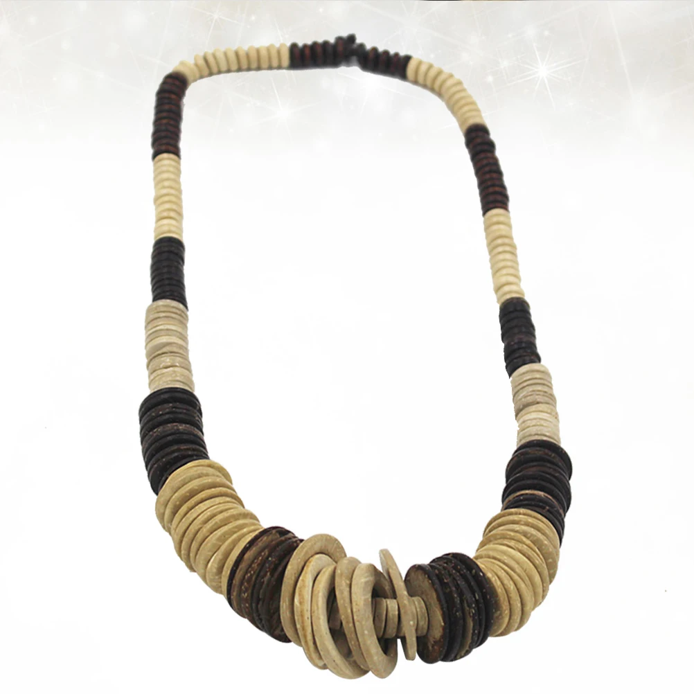 

Vintage Coconut Shell Bead Necklace Colorful Bohemia Style Pendant For Women Fashion Jewelry Accessory