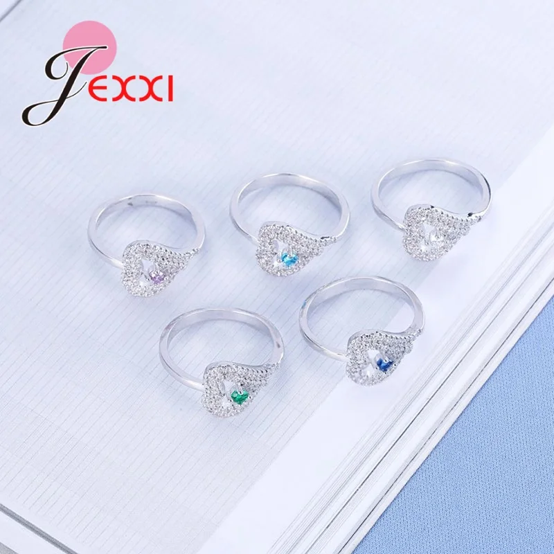 Female Heart Shaped Ring High Quality Fashion 925 Sterling Silver Silver Jewelry Wedding Rings For Women   Best Gifts