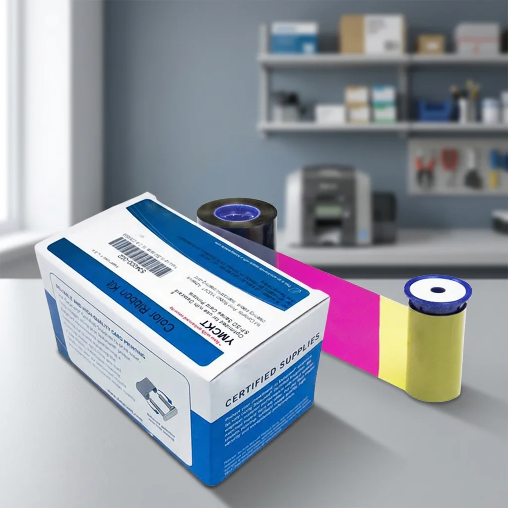 For Datacard YMCKT color ribbon 534000-003 Compatible SP35 SP55 SP75 SD260 SD360 Printer 24mm Width 110 * 60 Size PET material