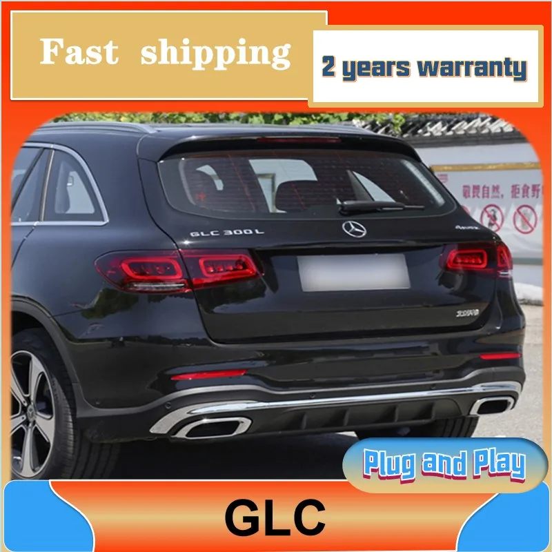 تصفيف السيارة لبنز GLC الذيل ضوء 2016-2019 GLC300 الخلفية الذيل ضوء بنز GLC260L الخلفية DRL الضباب الفرامل عكس بدوره إشارة #2