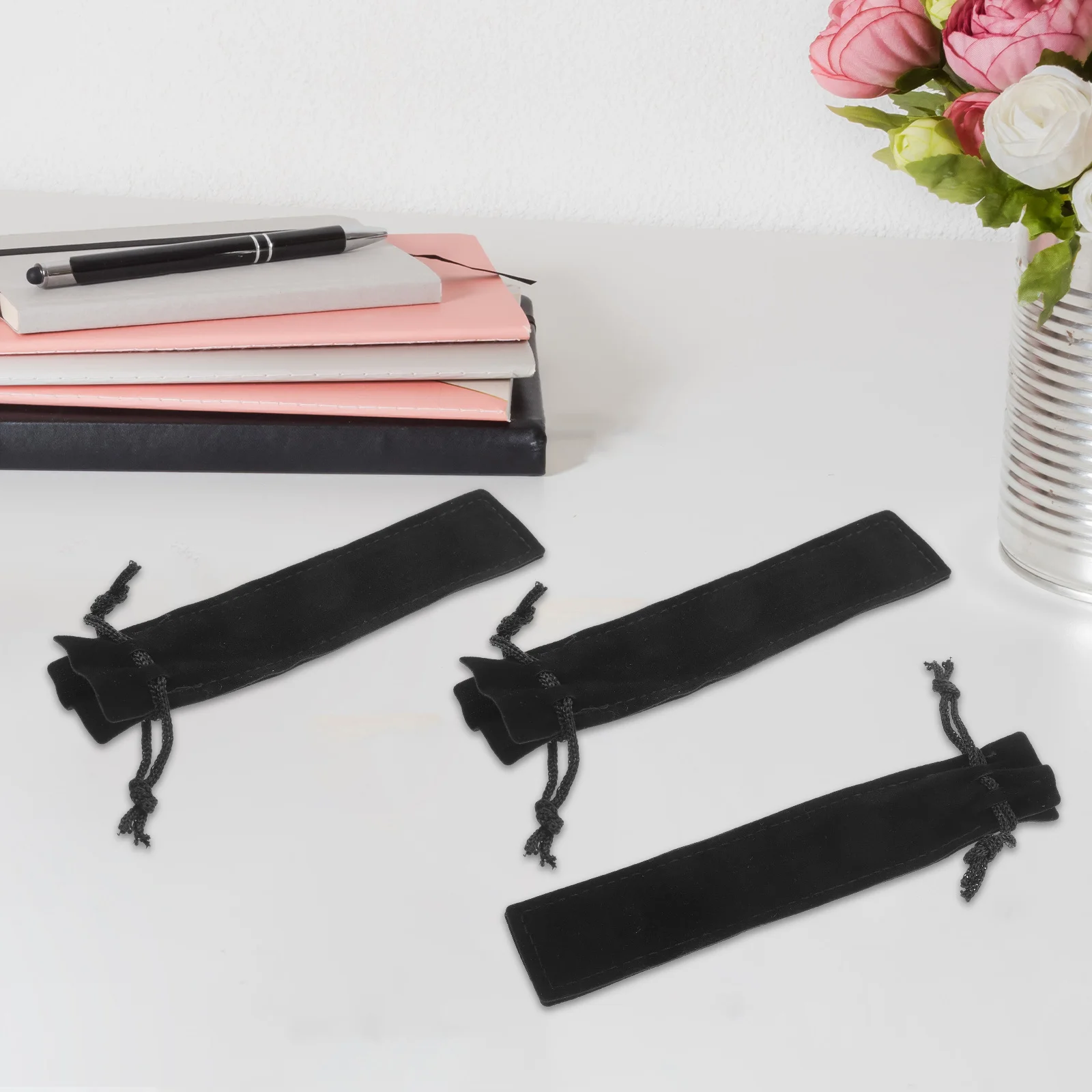 25 قطعة كم القلم الفانيلا الرباط الحقيبة حامل قلم حافظة واقية لتخزين القرطاسية المنزلية مكتب المدرسة #2