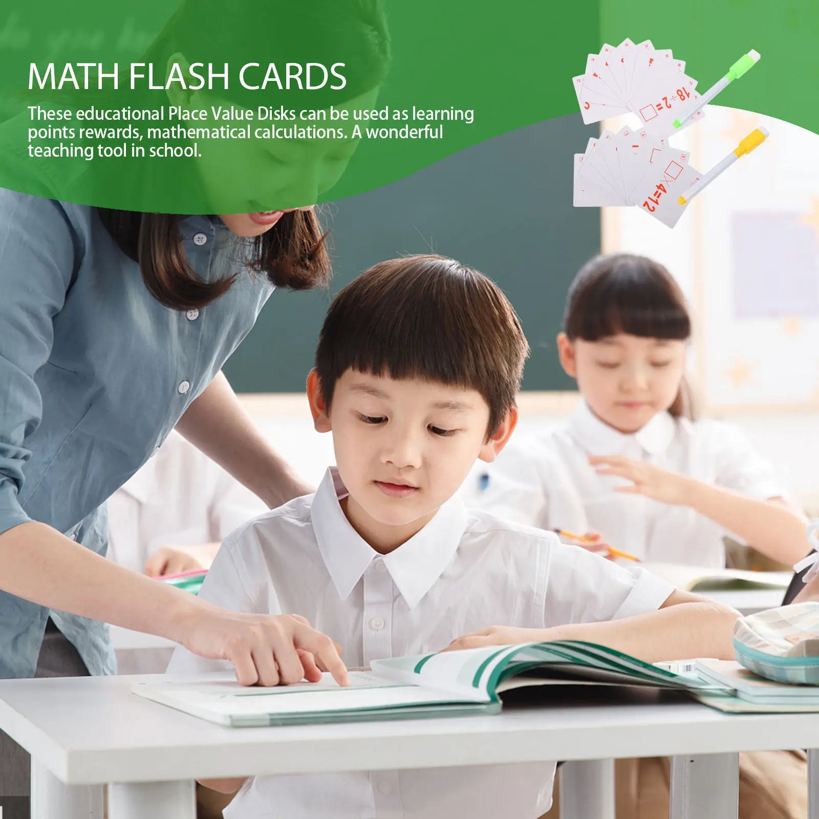 

2Sets Math Flash Cards Arithmetic Exercise Colorful Learning Supplies for Kids Classroom Educational Cognitive Development