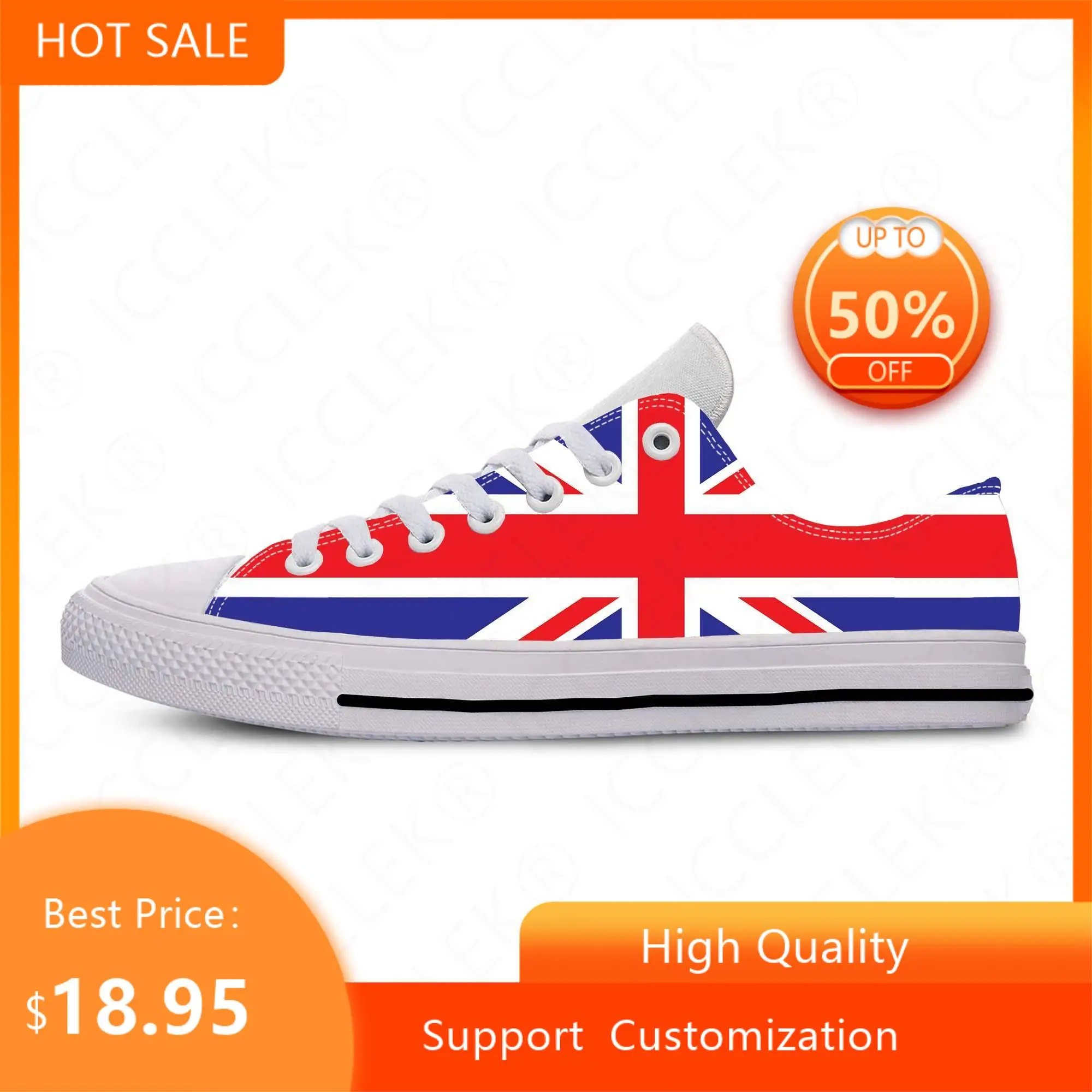 

Кроссовки с низким верхом для мужчин и женщин, удобная дышащая повседневная обувь с британским флагом Великобритании и Великобритании, с 3D принтом