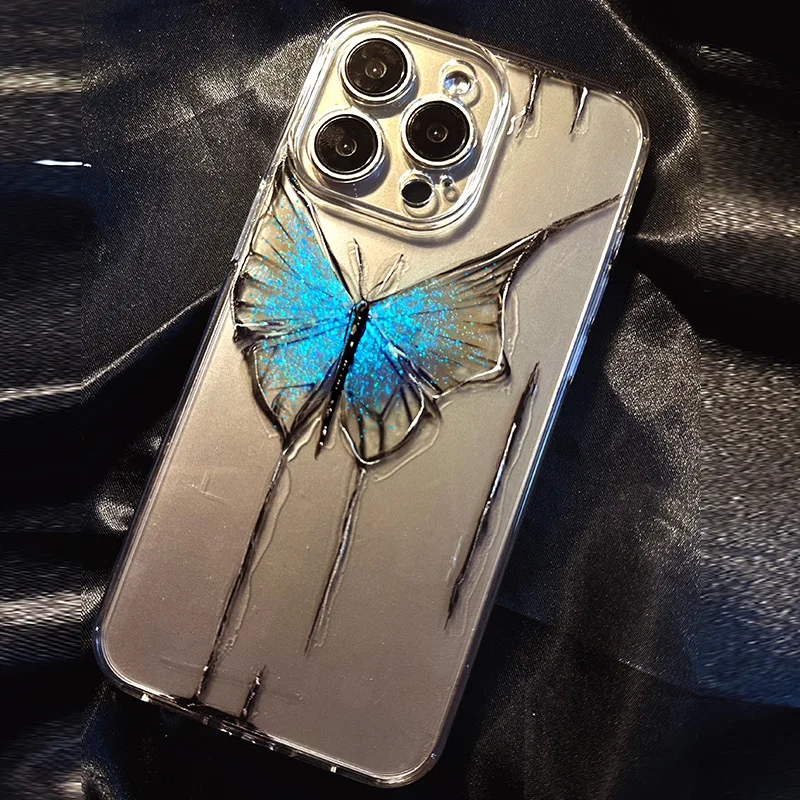 INS hand painted butterfly Apple 15 case iphone 15PROMAX advanced 14Promax new 13Pro original painted 12Pro 11 anti-fall case XS