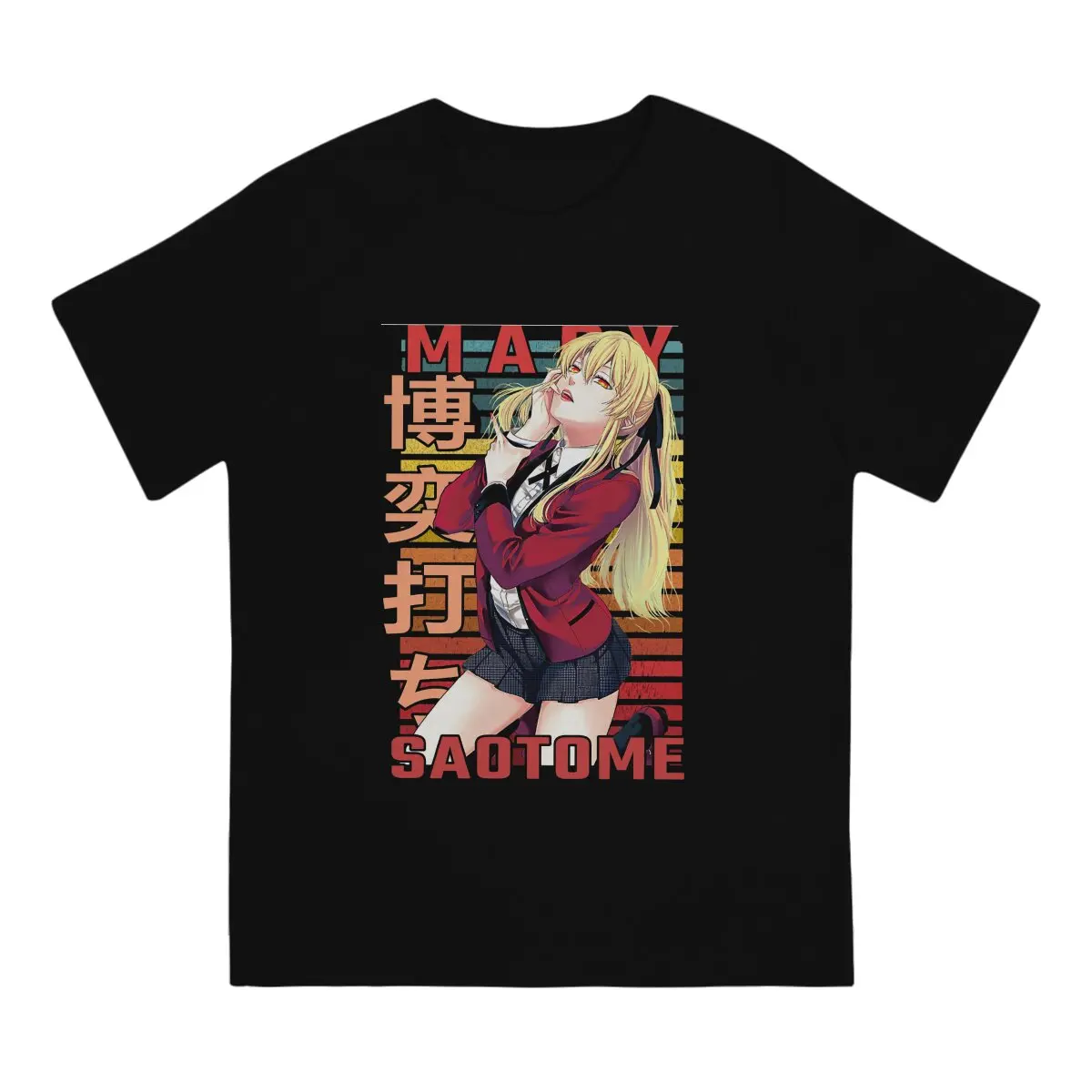 CRIMSON Creative TShirt for Men Mary Saotome Kakegurui Round Neck Pure Cotton T Shirt Distinctive Birthday Gifts Streetwear