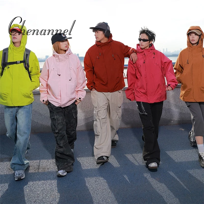 

Мужская осенняя уличная куртка для кемпинга, свободная уличная одежда с капюшоном, модная универсальная нижняя одежда