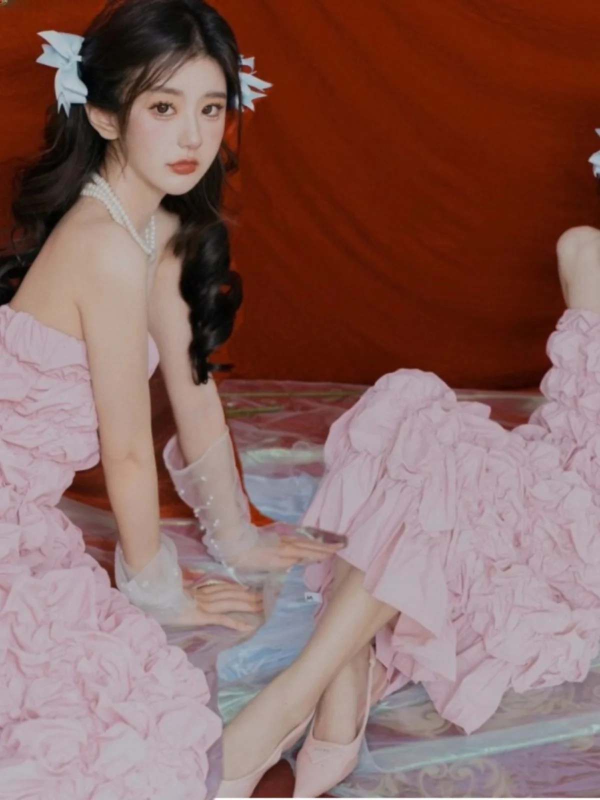 

Cake Top Women's New Style Photography Costume Studio Theme Artistic Birthday Personal Portrait Dress Ethnic Stage Wear