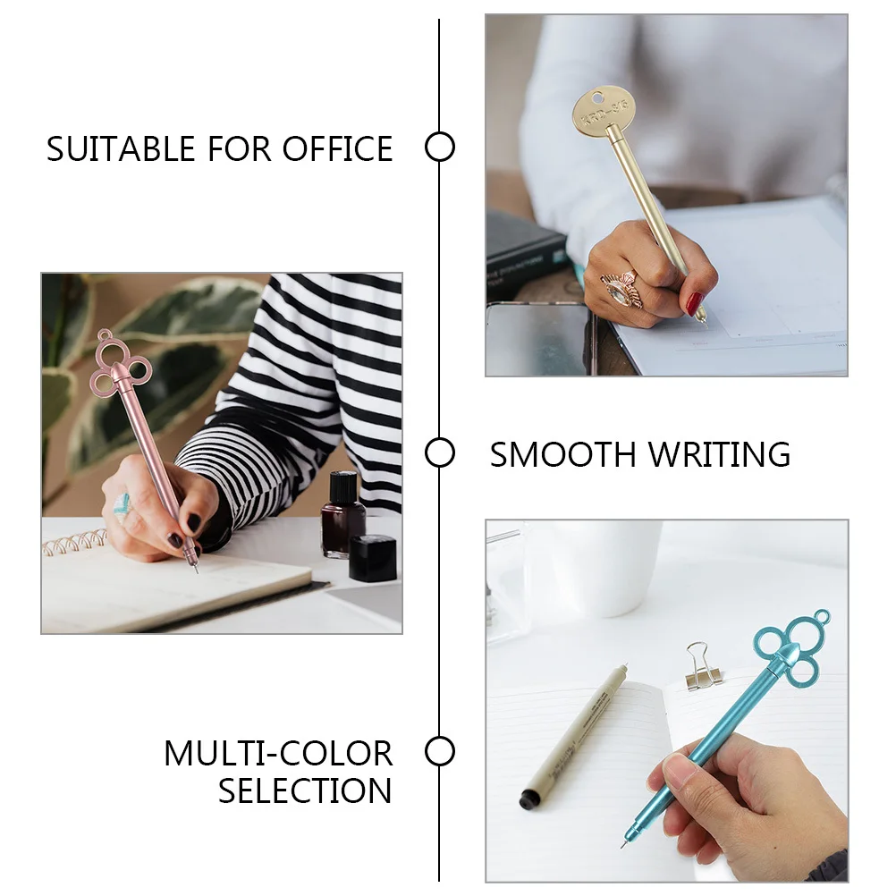 

18pcs Retro Key Gel Pens Comfortable Grip Smooth Writing For Office Home School Stationery Students Gift Pens