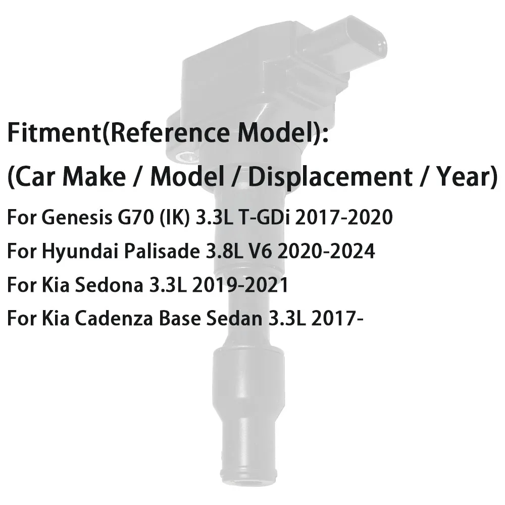 4PCS Ignition Coil For Hyundai Palisade Genesis G70 Kia Sedona Cadenza Base Sedan 3.3L 3.8L 2017-2024 273103L030 Accessories