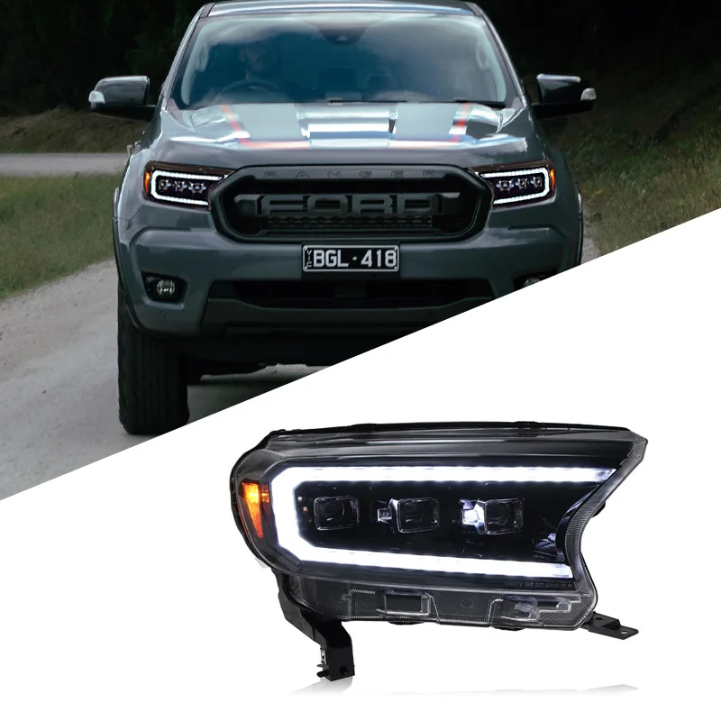 LED Head Lamp for Ford Ranger 2016-2020 Front Headlights Lighting System Accessories