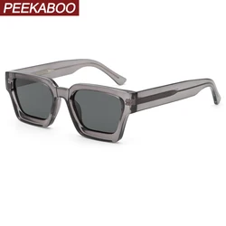 Peekaboo retro square frame sunglasses for men thick CP acetate unisex polarized sun glasses for women UV400 male green brown