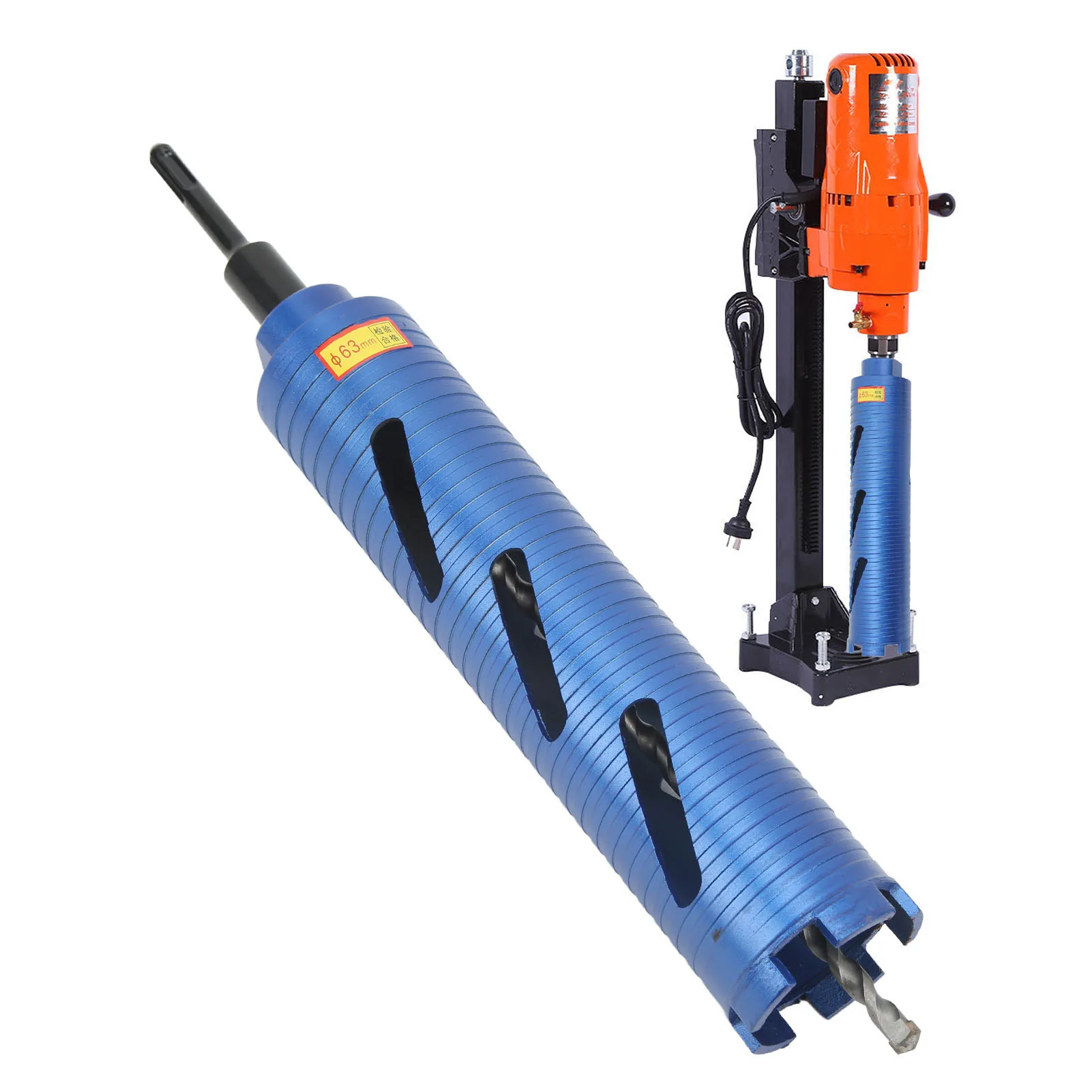 2.5in Diameter Core Drill Bit 5/8‑11 Thread Wet And Dry Drilling Concrete Hole Opener Efficient Hole Saw Drill Bit