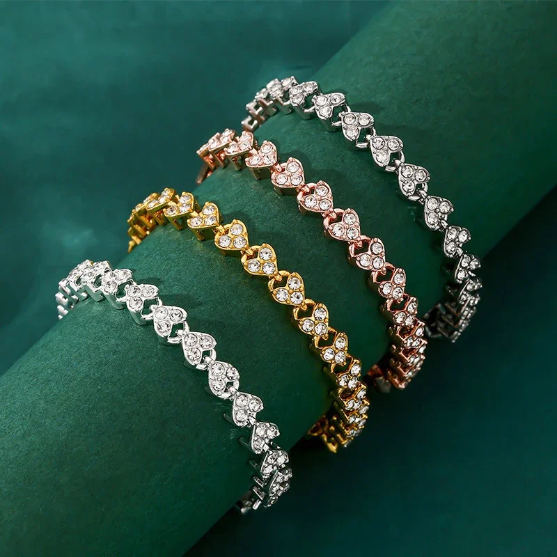 Fashionable Exquisite Luxurious And High-End Crystal Simple And Creative Love Bracelet Roman Bracelet