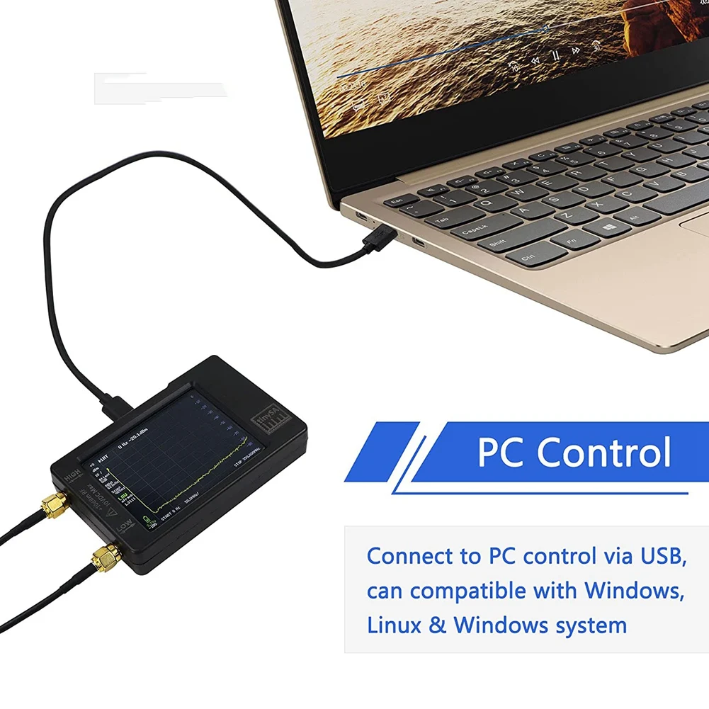 Upgraded TinySA Spectrum Analyzer,MF/HF/VHF UHF Input for 0.1MHZ-350MHZ and UHF Input for 240MHZ-960MHZ,Signal Generator