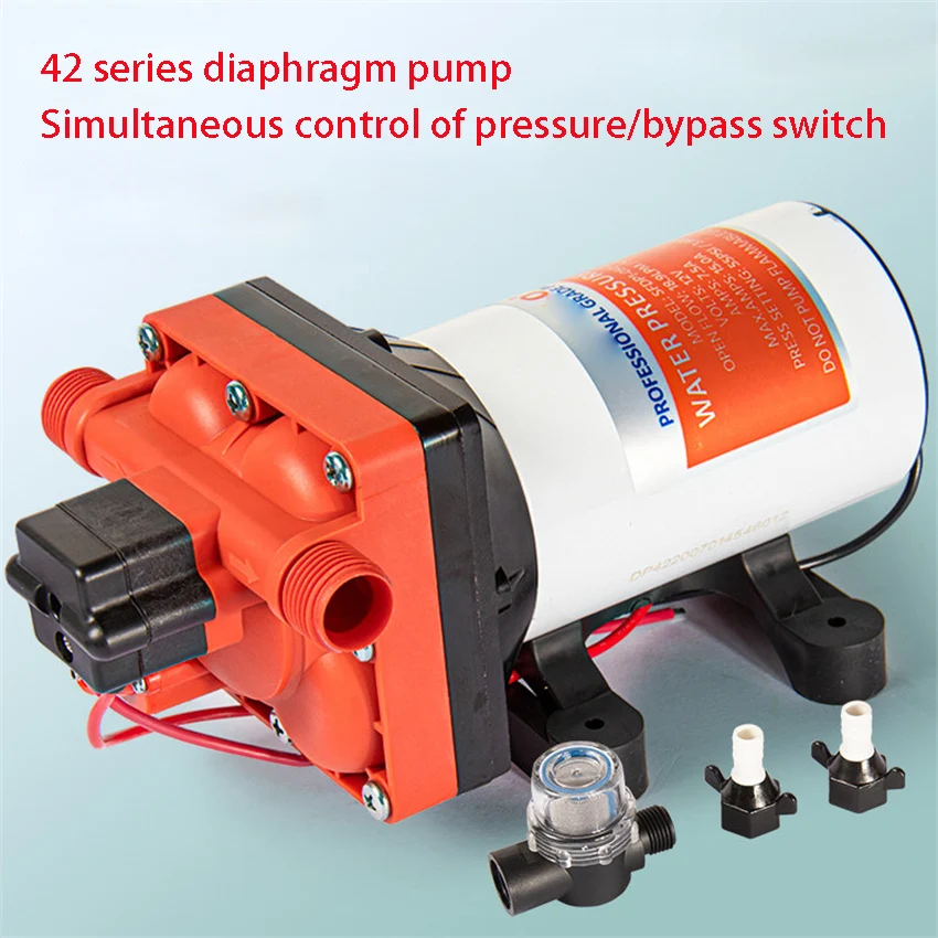 42 Series RV Water Pump Self Electric Diaphragm Pump 12V 24V Water Pump High-pressure DC Booster Special Self-priming Pump