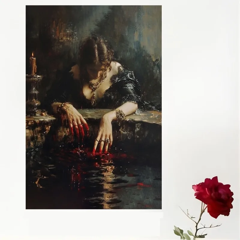 

Retro Art Medieval European Lady Poster Sticky Wall Art Printing Waterproof Canvas Home Living Bed Room Bar Aesthetic Decor