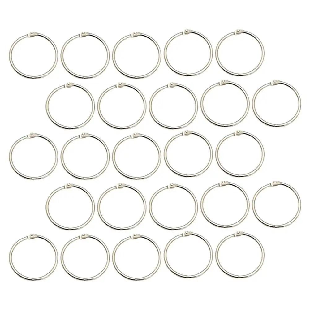 25 Pcs Hoop Buckle Key Ring Binder Clips Loose Leaf Rings for Scrapbook Metal Flexible Buckles