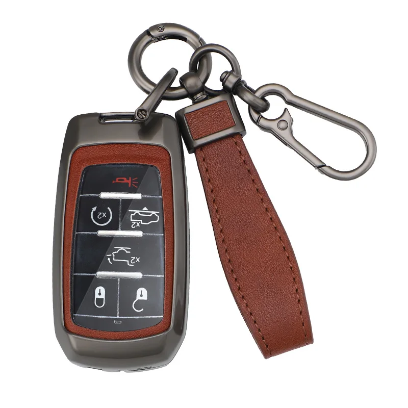 Car Zinc Key Case Holder Cover Buckle For Dodge RAM 1500 2500 3500 4500 5500 TRX Pickup Chrysler Jeep Grand Cherokee Accessories 6