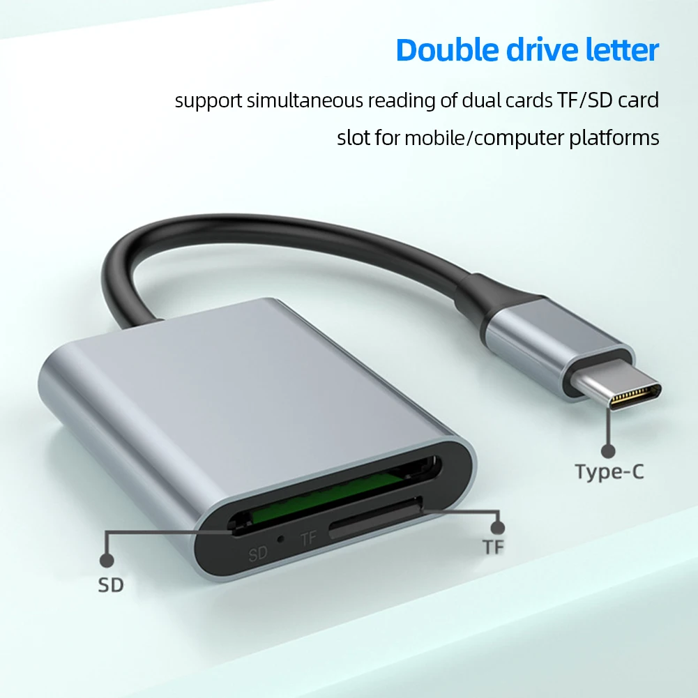 

2 In 1 SD TF Memory Card Reader OTG Adapter 5Gps High Speed USB C To SD TF Memory Card Reader for Macbook Huawei Xiaomi Laptop