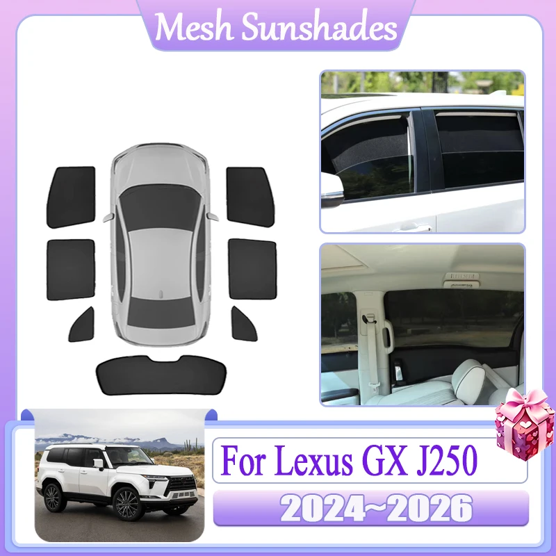 

Car Mesh Sun Shade For Lexus GX J250 250 LC250 2024~2026 Magnetic Sunshade Window Heat insulation Sun Visor Anti-UV Accessories