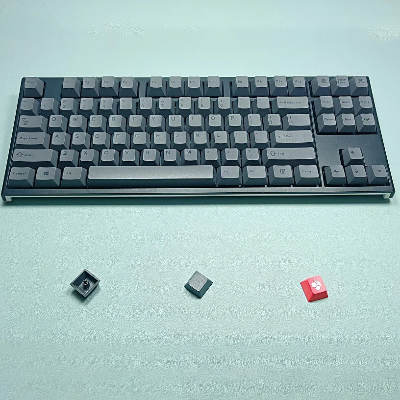 Imagem -04 - Minimalista Preto Pbt Keycaps Dye Sublimation Perfil Cereja Inglês Keycap Japonês para Teclado Mecânico Interruptor mx 130 Teclas