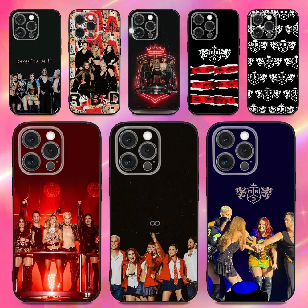 

RBD Rebelde Music Phone Case For iPhone 16,15,14,13,12,11,Pro,Max,Plus,X,XS,XR,SE,8,7,Mini,Soft Silicone Black Case
