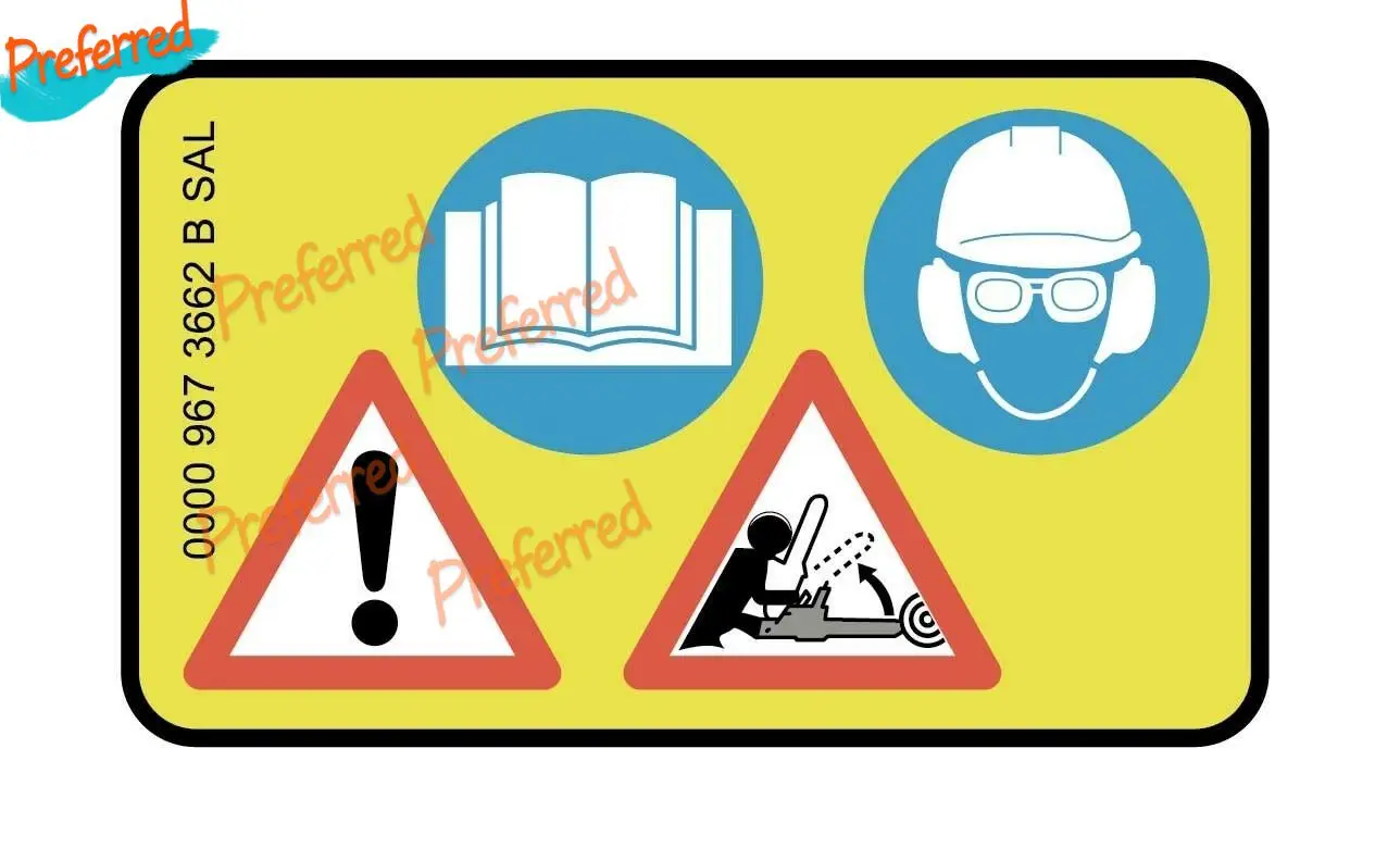 MS WARNING INSTRUCTION LABEL STICKER DECAL FOR STIHL CHAINSAW, LOMBARD