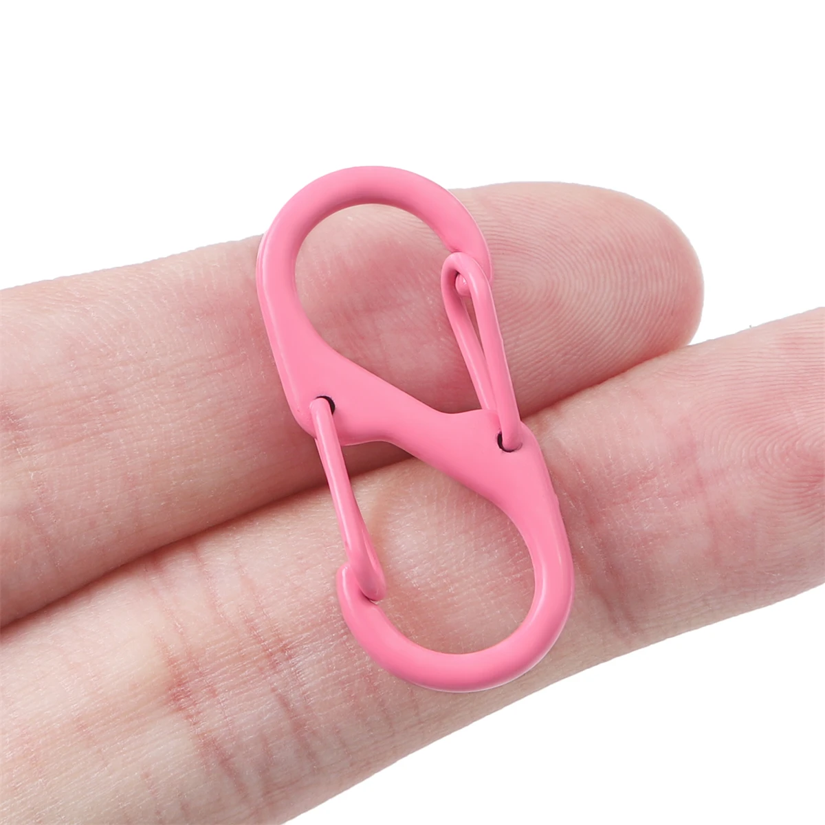 13x32mm, Alloy Lock Clip Keychain, Spray Paint, S Shaped Alloy Hanging Buckle For Outdoor Camping Hiking Travel, 4/10pcs