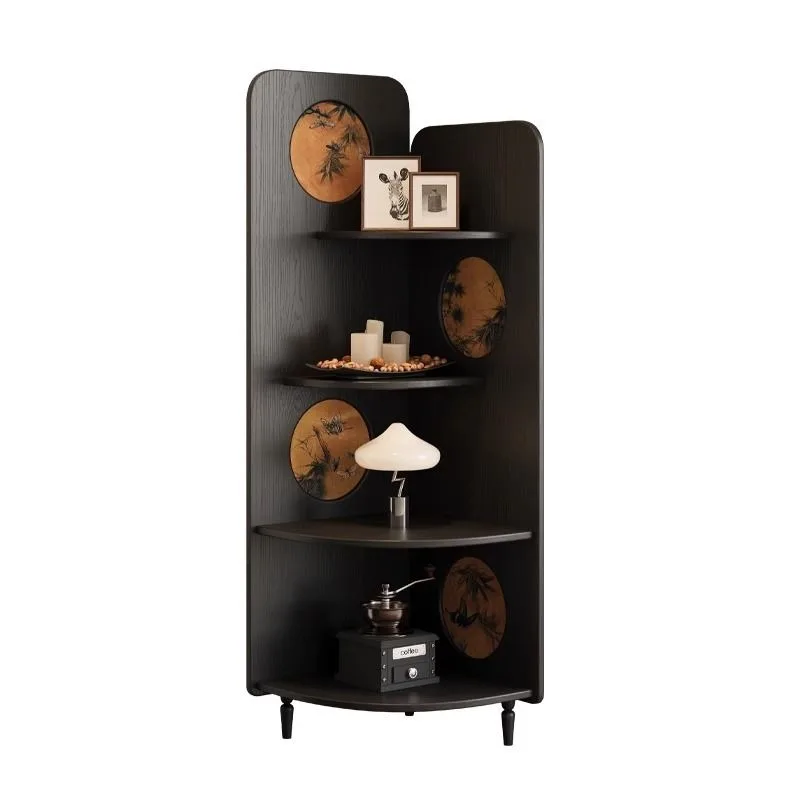

Living room ash wood corner rack, triangular cabinet, TV cabinet combination