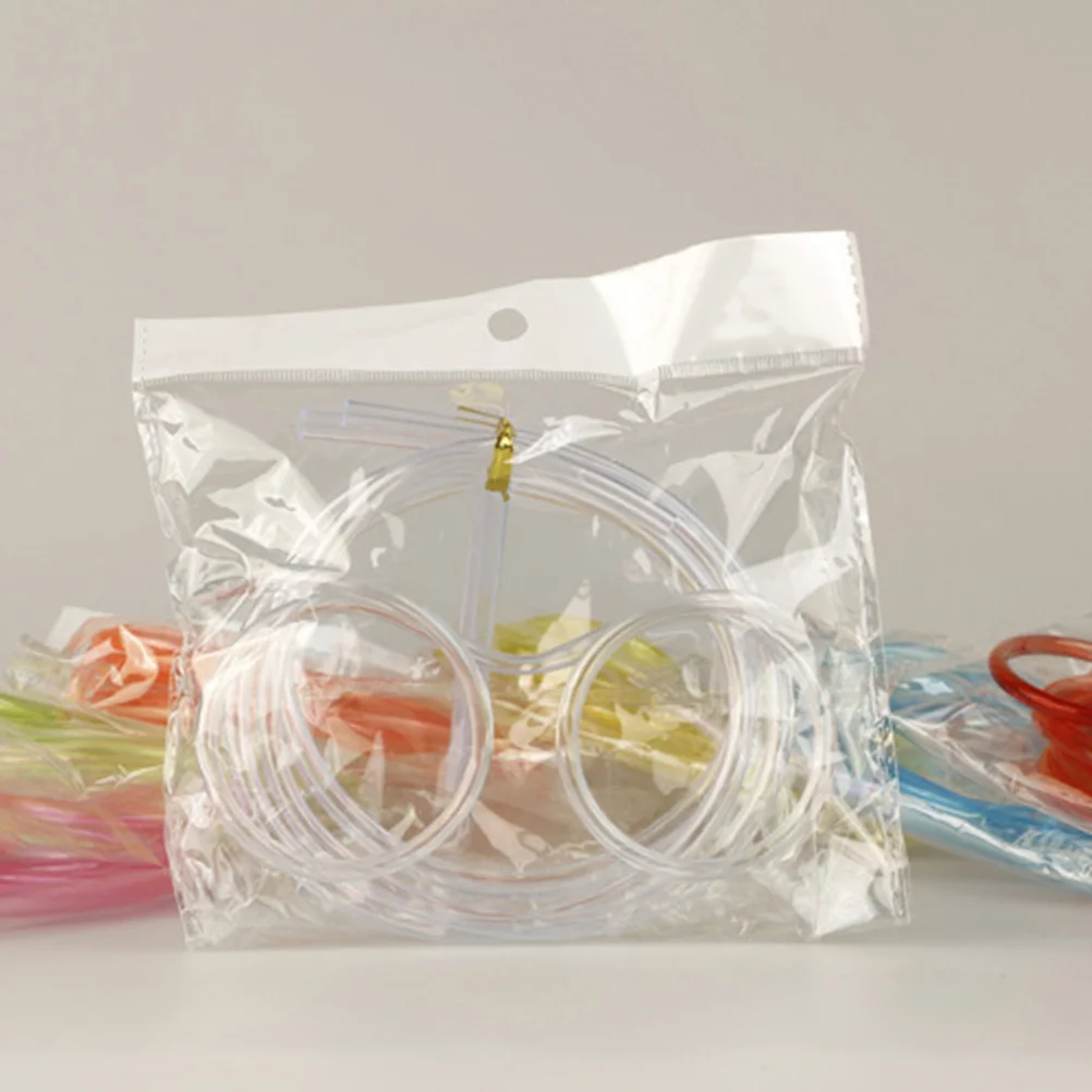 

3pcs Kids Eyeglasses Straws Random Color Flexible Tube Tool For Kids Party Bar Supplies Diy Art Modeling Drinking Straw Kitchen