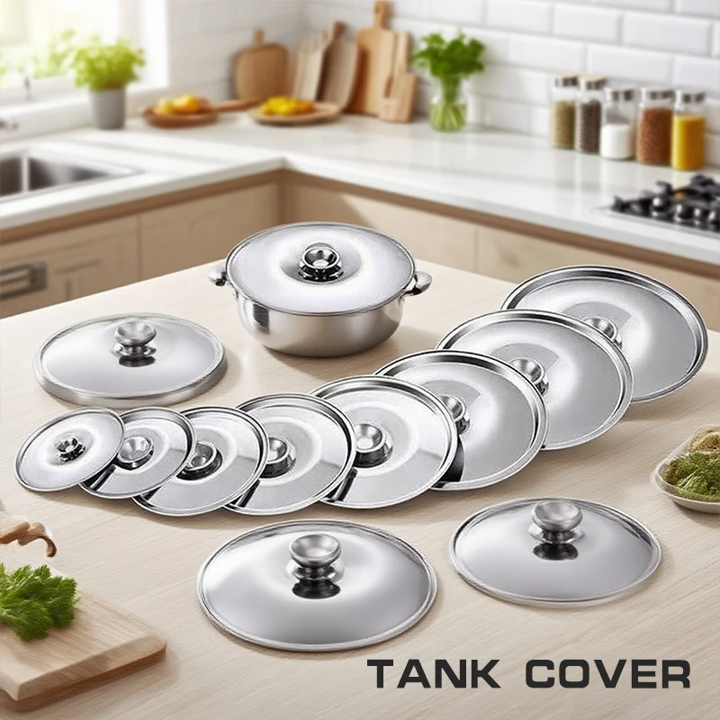 Robust 10-26cm Stainless Steel Pot Lid; Universal Replacement for Round Kitchen Pots; Increased Thickness for Durability