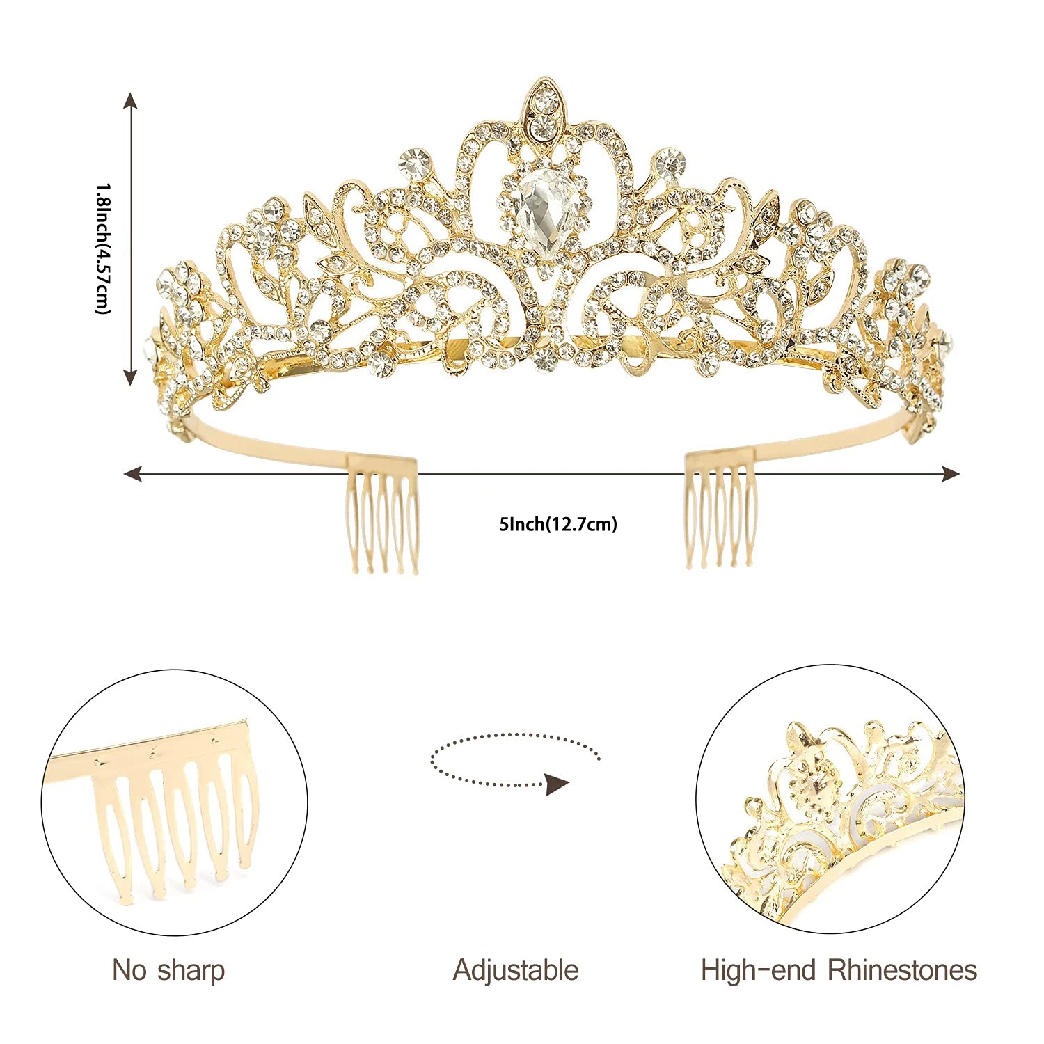 Bling Strass Crystal Crown Tiara Verjaardag Prinses Sjerp En Kroon Voor Vrouwen Verjaardag Prinses Feest Decoraties