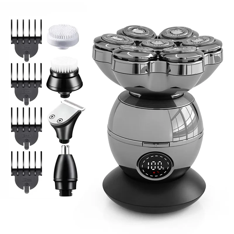 

IPX7 Waterproof USB Rechargeable Mens Electric Shaver Set Multifunction Digital Face & Body Shaver Portable Grooming Tool