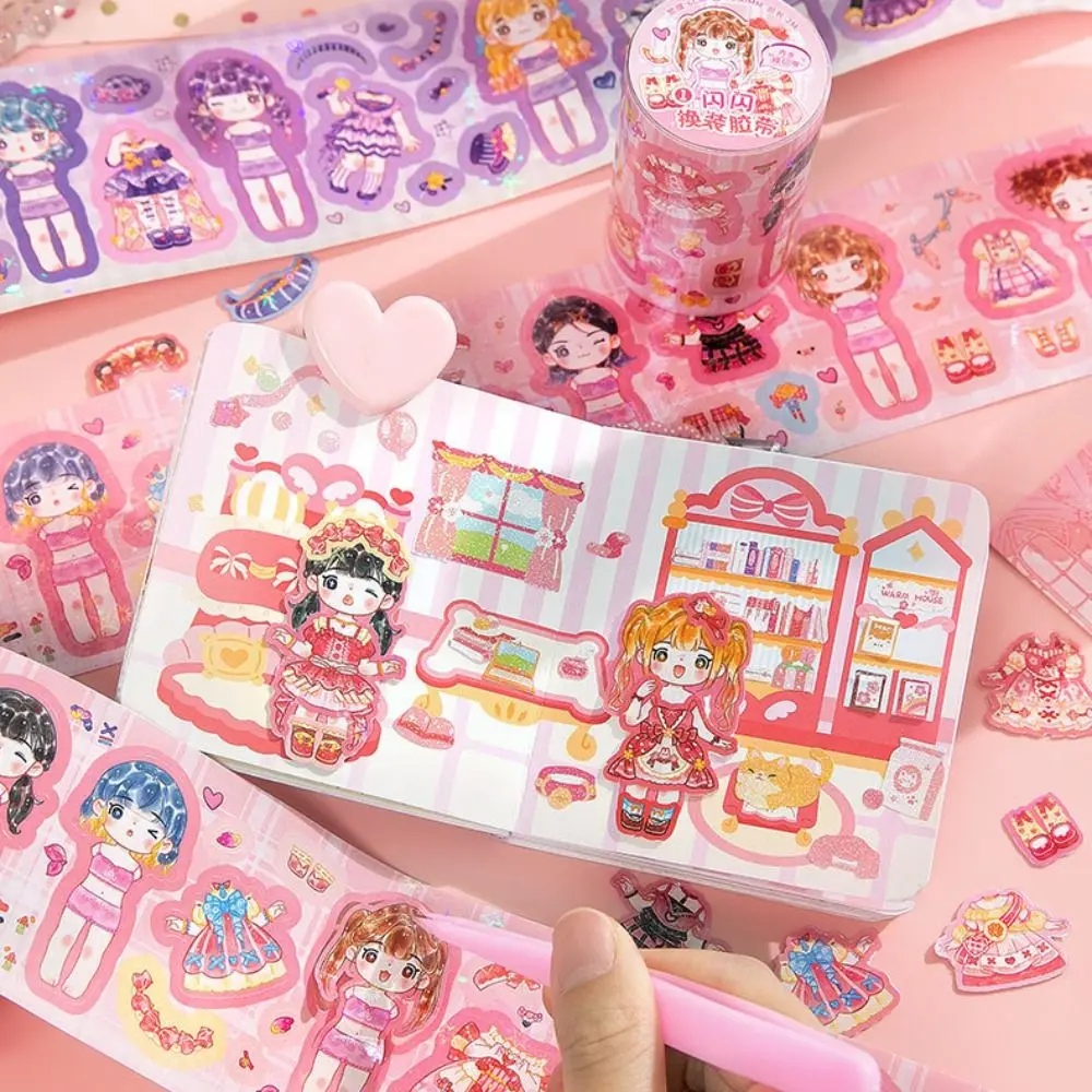 Cartoon Adhesive Stickers Toys for children Girls Dress Up Princess Change Sticker Paper