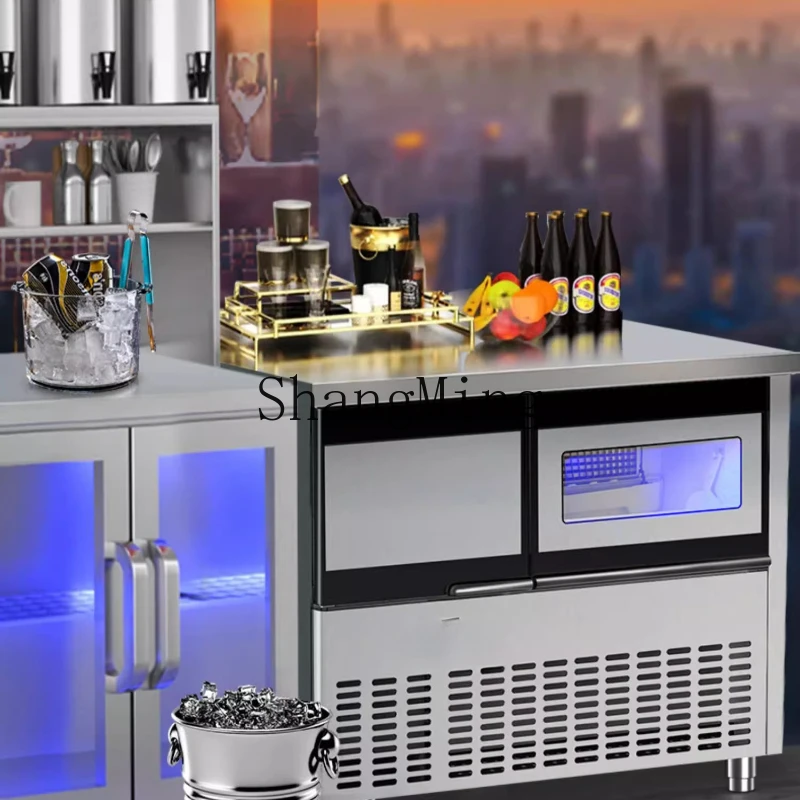 

ZYY refrigerated workbench milk tea shop equipment horizontal refrigerator kitchen stainless steel ice machine