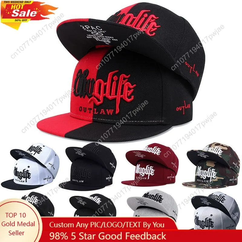 

1 Pcs Fashion Fastball CAP Thuglife Embroidery Hiphop Baseball Cap Snapback Hat Adult Outdoor Casual Sun Casual Bone Adjustable