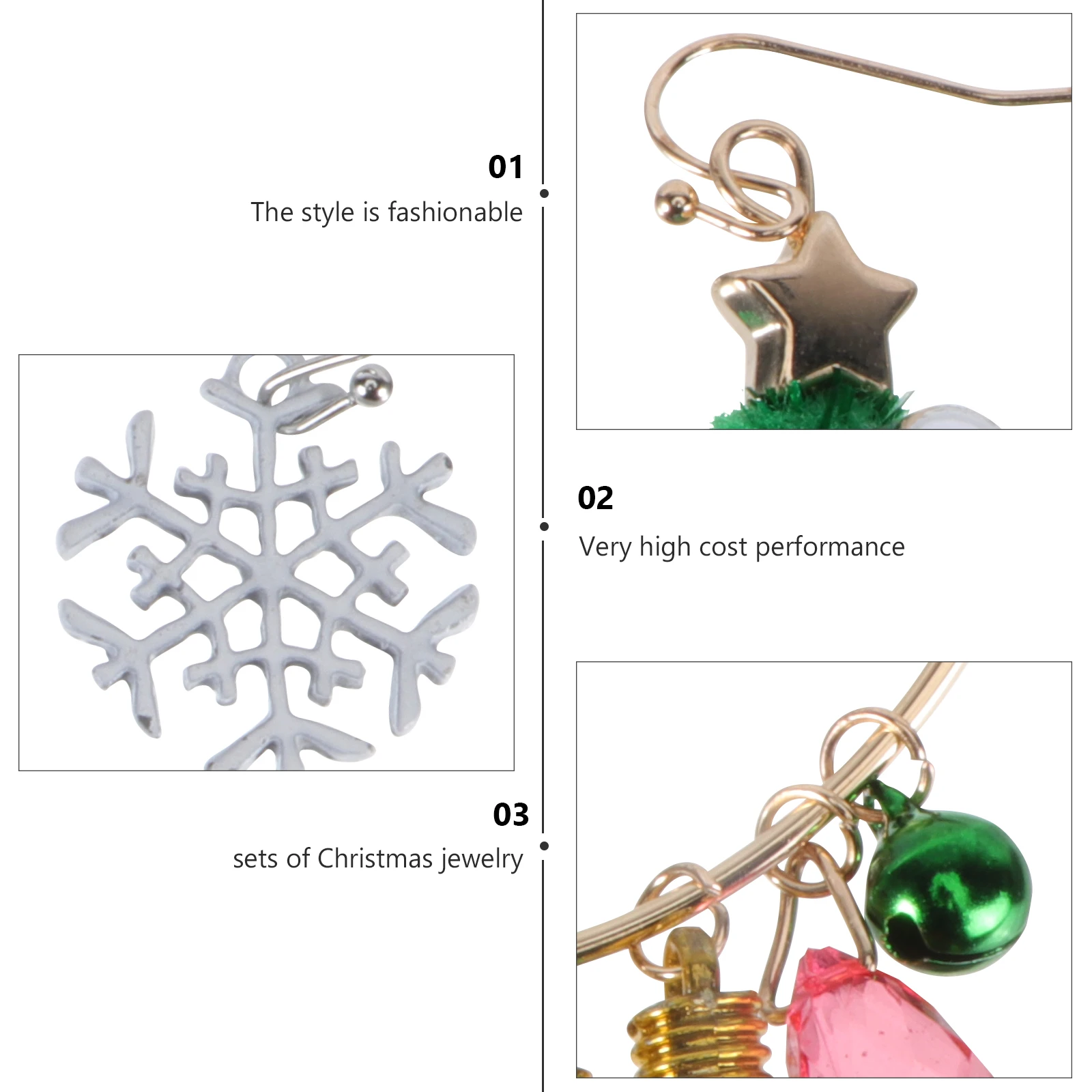 

5 Sets Christmas Tree Earrings Stud Jewelry for Women Xmas Dress Up Charm Bracelet Bracelets Alloy Miss