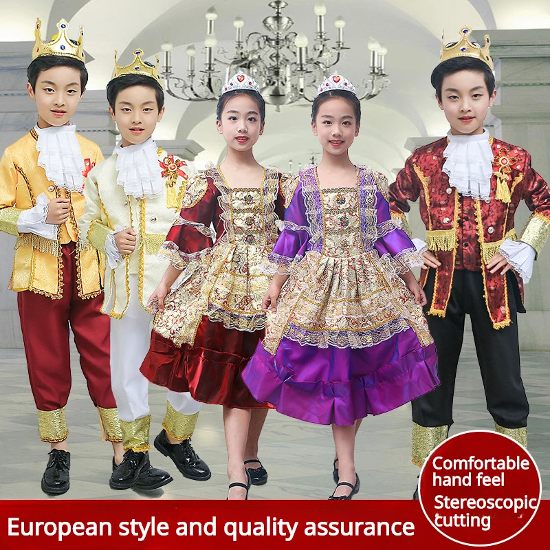 

Children's Fairy Tale Performance Costume Prince Princess Costume Queen of England Costume Christmas Makeup Ball Dress