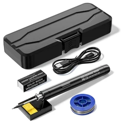 Multifunctional USB Electric Soldering Iron Set Kit Intelligent 300-450℃ Temperature Adjustable Solder Welding Iron Tool