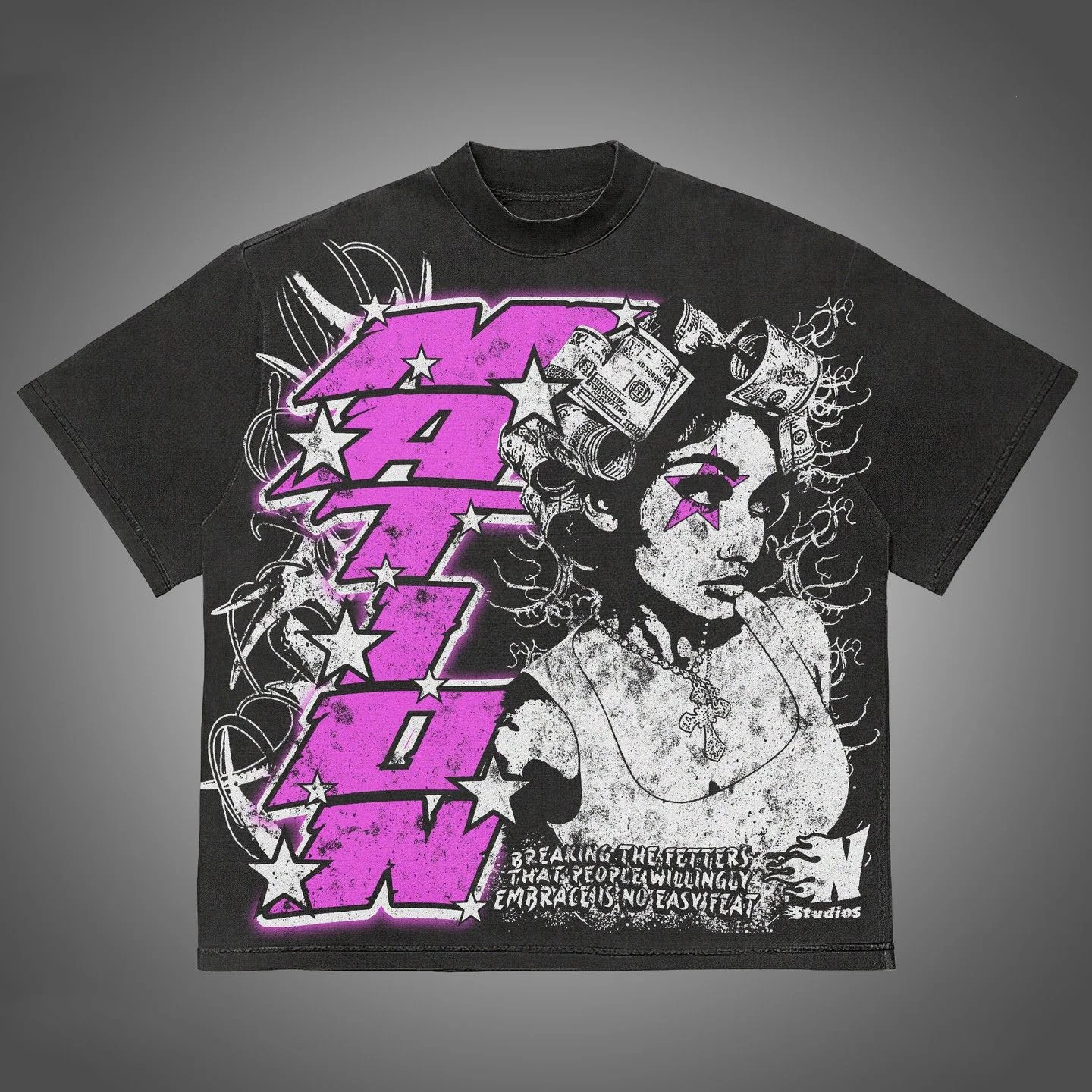 المتخصصة تي شيرت ريترو صورة طباعة Y2k الأوروبية والأمريكية الجديدة الصيف Harajuku الهيب هوب الفردية موضة زوجين قميص