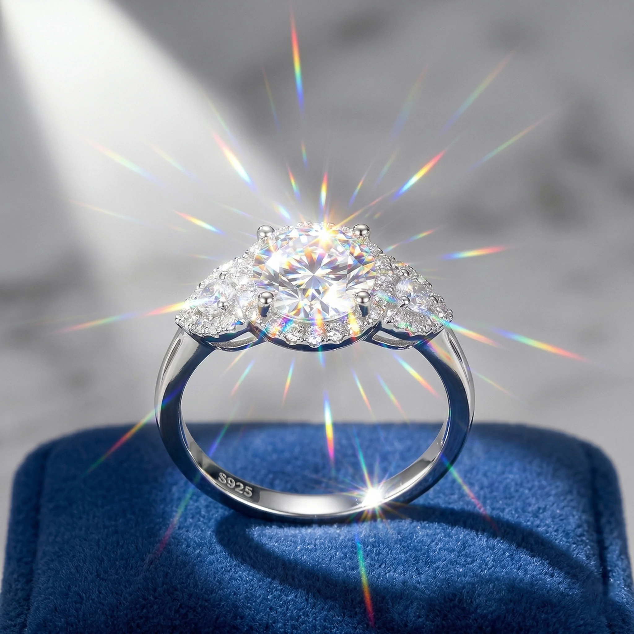 

Moissanite Ring, 925 Silver, D Color VVS1, 1ct Vintage Double Leaf, Couple Ring, Light Luxury Engagement, Cert Quality