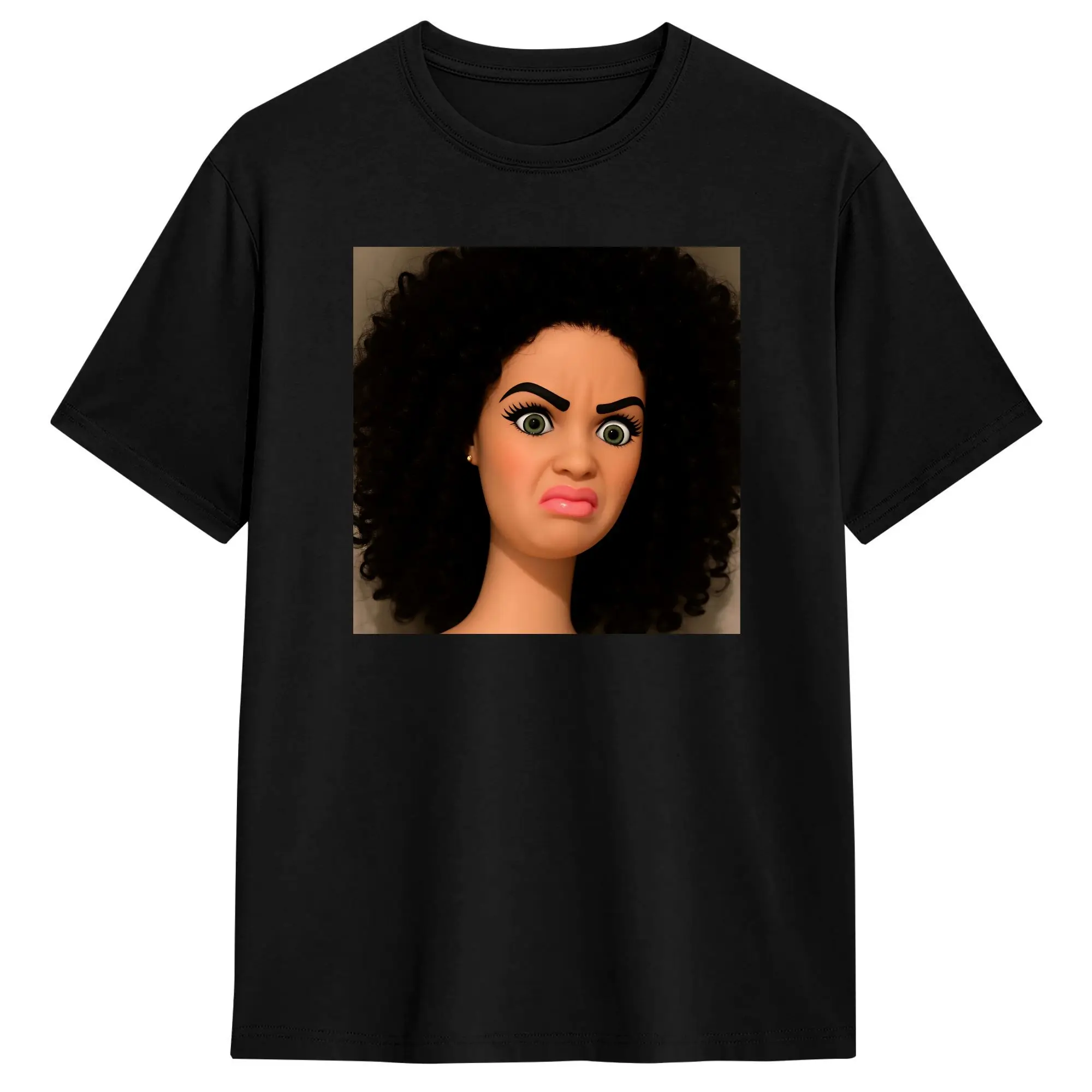Men Distressed Doll Face Meme T-Shirts Pure Cotton Tees Summer Y2K Funny Short Sleeves T-Shirt Crew Neck Harajuku Logo Tee Shirt