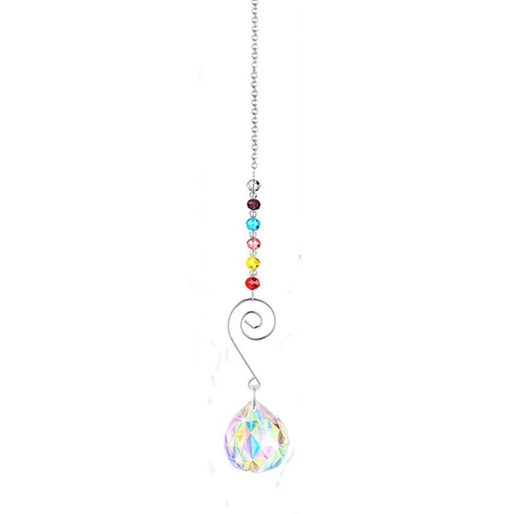 1pcs Crystal Suncatchers Hanging Crystals Sun Catcher Prisms Pendant with ChainRainbow Maker for Window Home Office Garden Decor