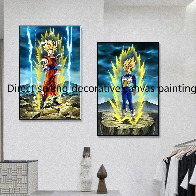 Anime Dragon Ball Character Goku Vegeta Broly Poster Print Canvas Painting Suitable for Game Room Bedroom Wall Art Decoration