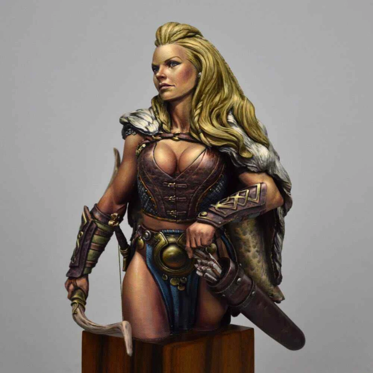 1/10 Resin Figure Unpainted model Kit, Bust Viking Soldier - Female Archer, unassembled and unpainted GK