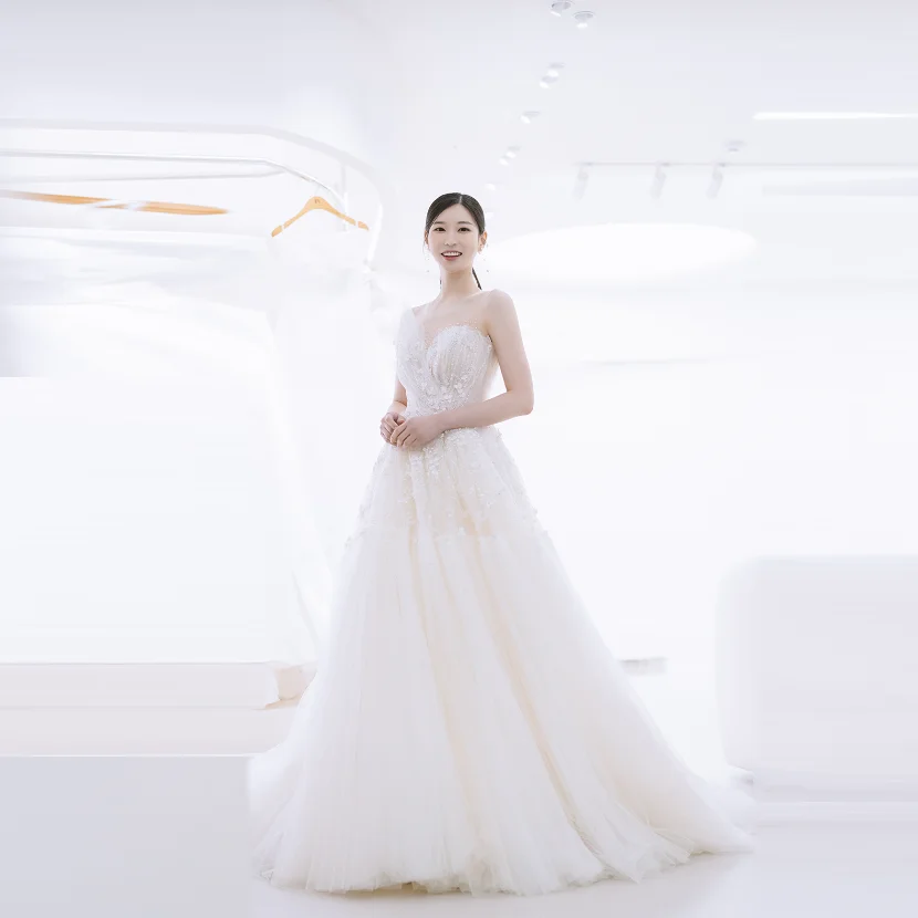 Suknie ślubne na zamówienie z kwiatami, tiulowe, zdobione koralikami, linia A, suknie ślubne z kwiatami, ręcznie robione tiulowe sukienki na przyjęcia, długie, pełne obecności.