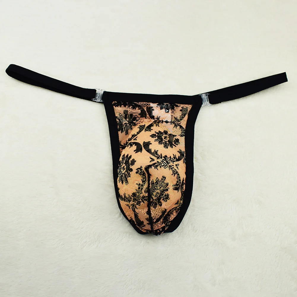 Men Chinese Jacquard Sexy For Guys Lace Gstring Thong Low Rise Male Lingerie Man Sheer For Unlock Erotic Mens Sexy Underwear