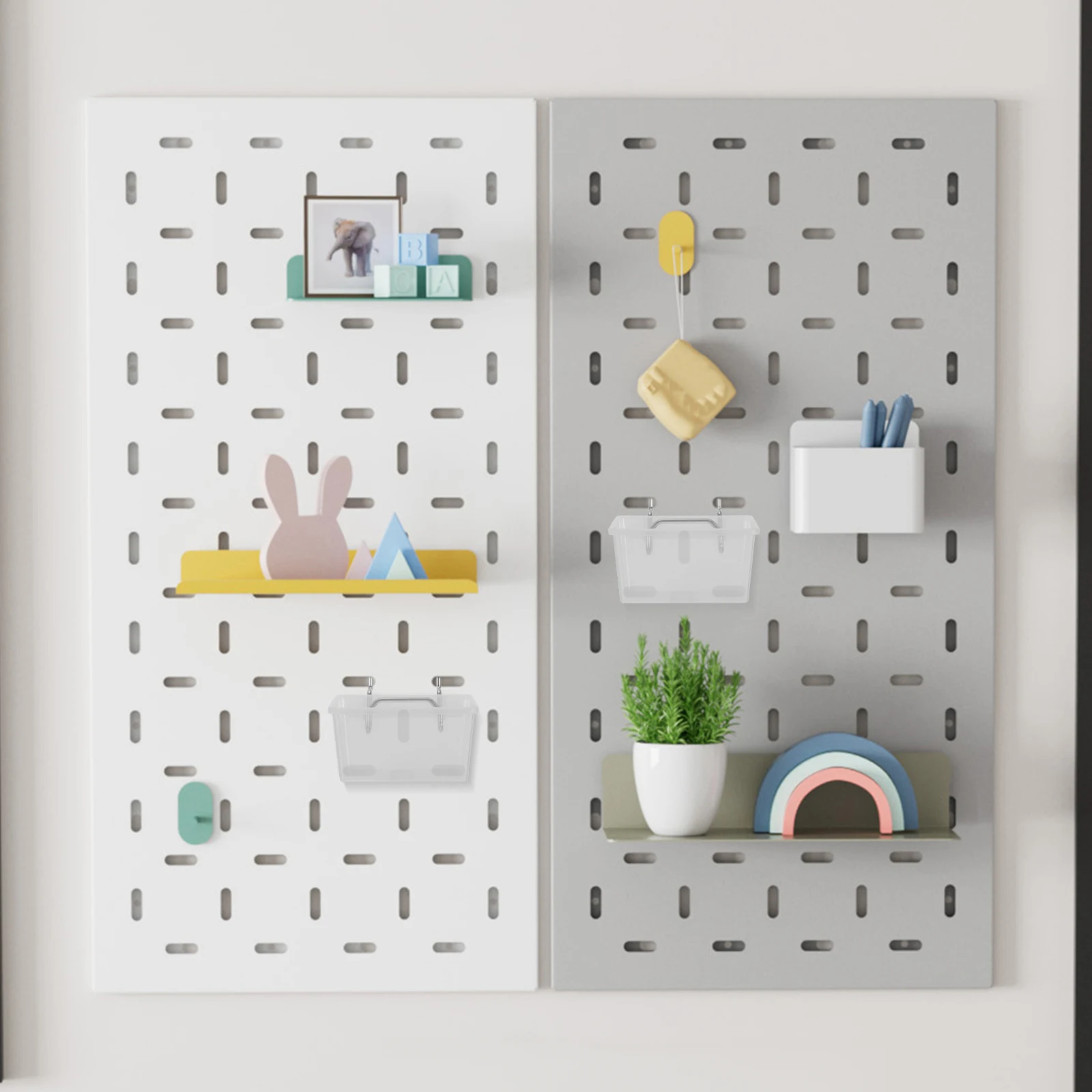 

6pcs Pegboard Bins Metal Hooks Garage Workbench Transparent Storage Bins Easy Install Space Saving Tool Organizer