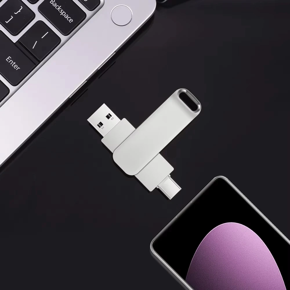 Pamięć USB 3.2 o pojemności 512 GB, szybka 520 MB/s, 2w1 Type-C OTG, wodoodporny pendrive, duża pojemność do przechowywania danych w telefonie, komputerze PC. — zdjęcie produktu 6