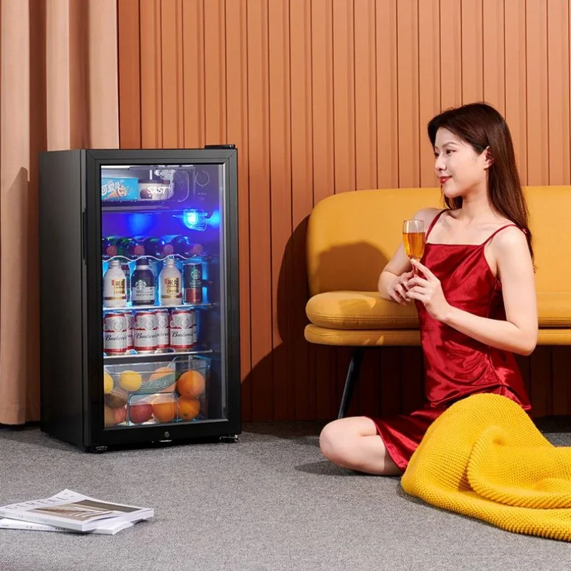 Single refrigerator small household transparent Xiaoice box office beverage cabinet fruit tea wine cabinet